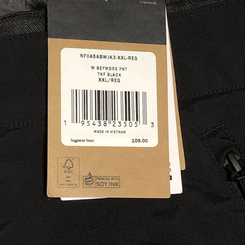 The North Face Slashback Cargo Ski Waterproof Snow Pants Mens XXL Black New